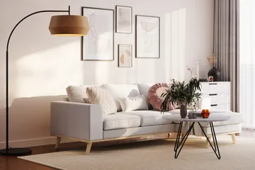 Copenhagen Compact 3-seters Vendbar L-formet Divansofa i Stoff - Lys grå - Møbler - Sofaer - Sofaer med sjeselong - 3 seters sofa med divan
