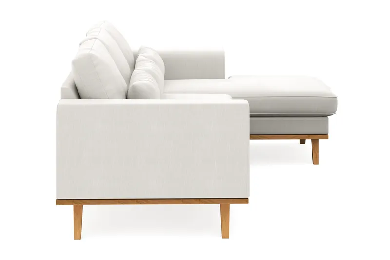 Copenhagen Compact 3-seters Vendbar L-formet Divansofa i Stoff - Lys grå - Møbler - Sofaer - Sofaer med sjeselong - 3 seters sofa med divan