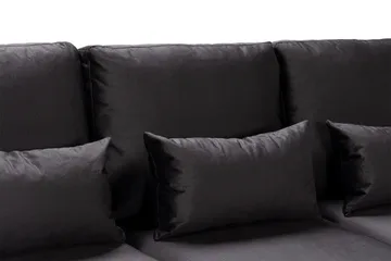 Copenhagen Compact 4-seters Høyrevendt U-formet Large Sofa med Divan og Sjeselong i Fløyel - Mørk grå - Møbler - Sofaer - Sofaer med sjeselong - 4 seters sofa med divan