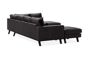 Copenhagen Compact 4-seters Høyrevendt U-formet Large Sofa med Divan og Sjeselong i Fløyel - Mørk grå - Møbler - Sofaer - Sofaer med sjeselong - 4 seters sofa med divan
