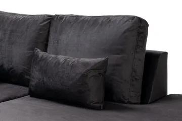 Copenhagen Compact 4-seters Høyrevendt U-formet Large Sofa med Divan og Sjeselong i Fløyel - Mørk grå - Møbler - Sofaer - Sofaer med sjeselong - 4 seters sofa med divan
