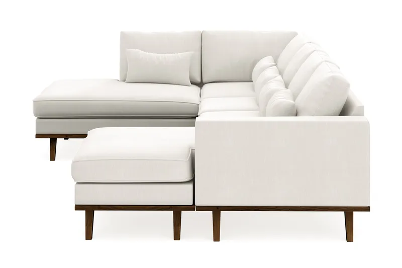 Copenhagen Compact 4-seters Venstrevendt U-formet Sofa med Divan og Sjeselong i Stoff - Lys grå - Møbler - Sofaer - Sofaer med sjeselong - 4 seters sofa med divan