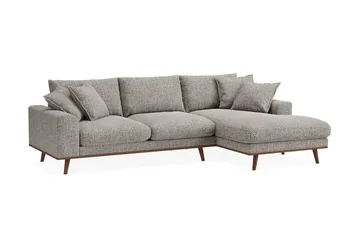Copenhagen Premium 4-personers Højrevendt L-formet Dyb Divansofa i Chenille - Grå - Møbler - Sofaer - Sofaer med sjeselong - 4 seters sofa med divan