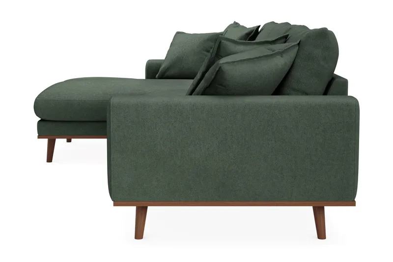 Copenhagen Premium 4-personers Venstrevendt L-formet Dyb Divansofa i Stoff - Grön - Møbler - Sofaer - Sofaer med sjeselong - 3 seters sofa med divan