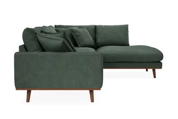 Copenhagen Premium 4-personers Højrevendt L-formet Dyb Chaiselongsofa i Stoff - Grön - Møbler - Sofaer - Sofaer med sjeselong - 4 seters sofa med divan
