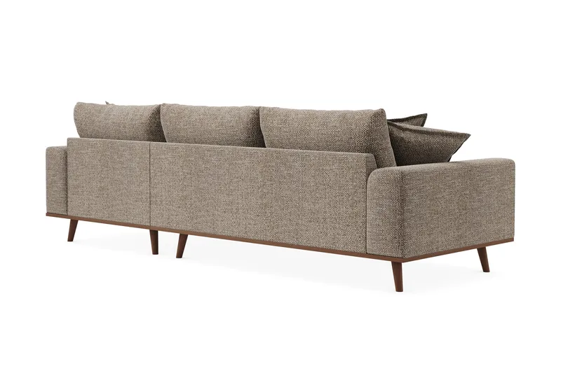 Copenhagen Premium 4-personers Højrevendt L-formet Dyb Divansofa i Chenille - Brun - Møbler - Sofaer - Sofaer med sjeselong - 4 seters sofa med divan