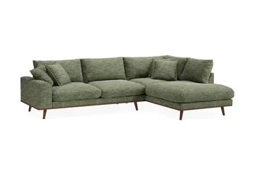 Copenhagen Premium 4-personers Højrevendt L-formet Dyb Chaiselongsofa i Chenille - Grøn - Møbler - Sofaer - Sofaer med sjeselong - 4 seters sofa med divan