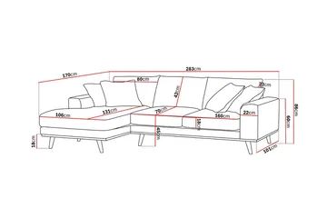 Copenhagen Premium 4-personers Venstrevendt L-formet Dyb Divansofa i Stoff - Brun - Møbler - Sofaer - Sofaer med sjeselong - 3 seters sofa med divan