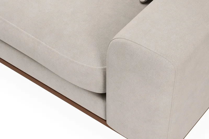 Copenhagen Premium 4-personers Venstrevendt L-formet Dyb Divansofa i Stoff - Beige - Møbler - Sofaer - Sofaer med sjeselong - 3 seters sofa med divan
