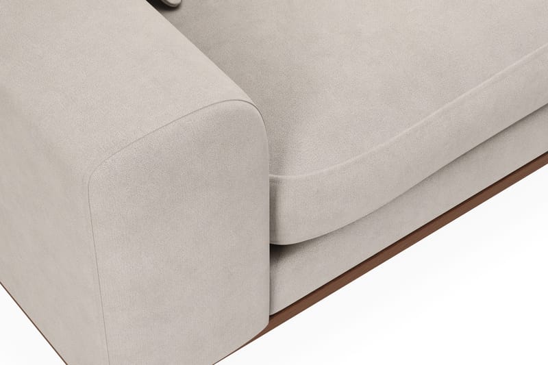 Copenhagen Premium 4-personers Højrevendt L-formet Dyb Chaiselongsofa i Stoff - Beige - Møbler - Sofaer - Sofaer med sjeselong - 4 seters sofa med divan