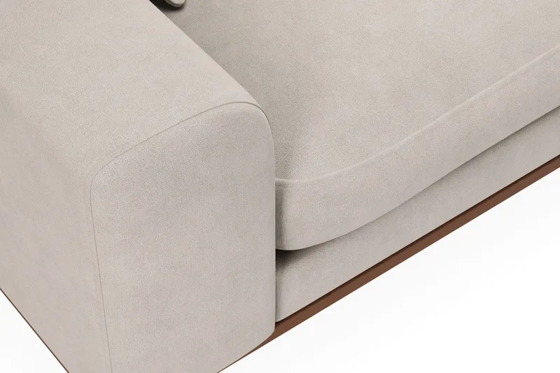 Copenhagen Premium 4-personers Højrevendt L-formet Dyb Divansofa i Stoff - Beige - Møbler - Sofaer - Sofaer med sjeselong - 3 seters sofa med divan