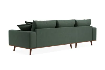 Copenhagen Premium 4-personers Venstrevendt L-formet Dyb Divansofa i Stoff - Grön - Møbler - Sofaer - Sofaer med sjeselong - 3 seters sofa med divan