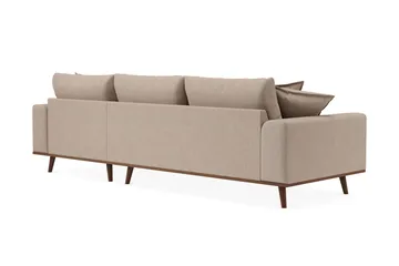 Copenhagen Premium 4-personers Højrevendt L-formet Dyb Divansofa i Stoff - Lyse brun - Møbler - Sofaer - Sofaer med sjeselong - 3 seters sofa med divan