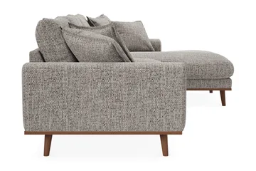 Copenhagen Premium 4-personers Højrevendt L-formet Dyb Divansofa i Chenille - Grå - Møbler - Sofaer - Sofaer med sjeselong - 4 seters sofa med divan