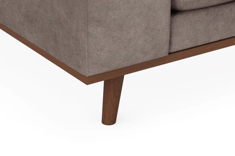 Copenhagen Premium 4-personers Højrevendt L-formet Dyb Chaiselongsofa i Stoff - Brun - Møbler - Sofaer - Sofaer med sjeselong - 4 seters sofa med divan