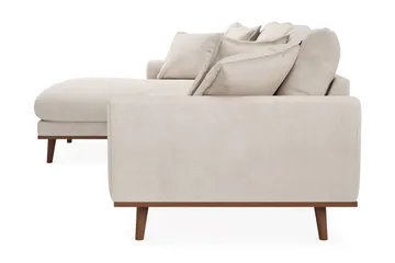 Copenhagen Premium 4-personers Venstrevendt L-formet Dyb Divansofa i Stoff - Beige - Møbler - Sofaer - Sofaer med sjeselong - 3 seters sofa med divan