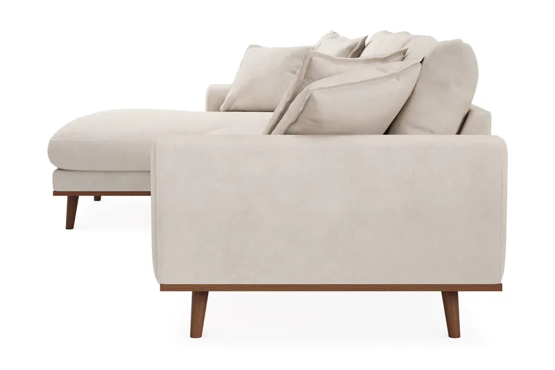 Copenhagen Premium 4-personers Venstrevendt L-formet Dyb Divansofa i Stoff - Beige - Møbler - Sofaer - Sofaer med sjeselong - 3 seters sofa med divan