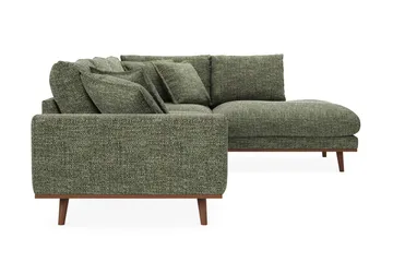 Copenhagen Premium 4-personers Højrevendt L-formet Dyb Chaiselongsofa i Chenille - Grøn - Møbler - Sofaer - Sofaer med sjeselong - 4 seters sofa med divan