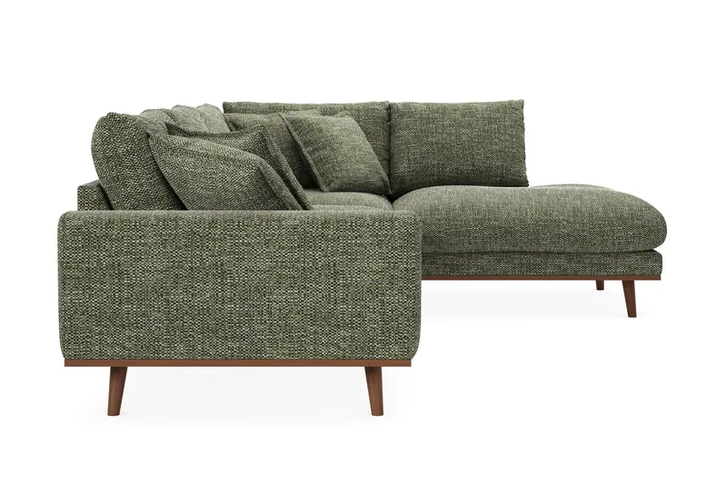 Copenhagen Premium 4-personers Højrevendt L-formet Dyb Chaiselongsofa i Chenille - Grøn - Møbler - Sofaer - Sofaer med sjeselong - 4 seters sofa med divan