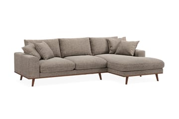 Copenhagen Premium 4-personers Højrevendt L-formet Dyb Divansofa i Chenille - Brun - Møbler - Sofaer - Sofaer med sjeselong - 4 seters sofa med divan