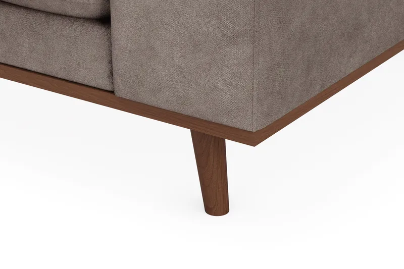 Copenhagen Premium 4-personers Venstrevendt L-formet Dyb Chaiselongsofa i Stoff - Brun - Møbler - Sofaer - Sofaer med sjeselong - 4 seters sofa med divan