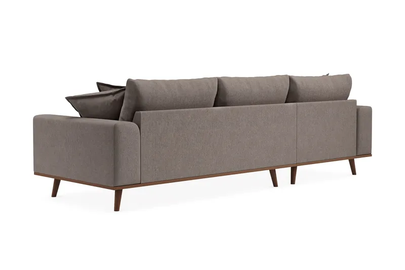 Copenhagen Premium 4-personers Venstrevendt L-formet Dyb Divansofa i Stoff - Brun - Møbler - Sofaer - Sofaer med sjeselong - 3 seters sofa med divan