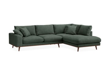 Copenhagen Premium 4-personers Højrevendt L-formet Dyb Chaiselongsofa i Stoff - Grön - Møbler - Sofaer - Sofaer med sjeselong - 4 seters sofa med divan