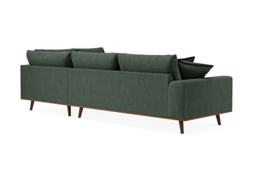 Copenhagen Premium 4-personers Højrevendt L-formet Dyb Chaiselongsofa i Stoff - Grön - Møbler - Sofaer - Sofaer med sjeselong - 4 seters sofa med divan