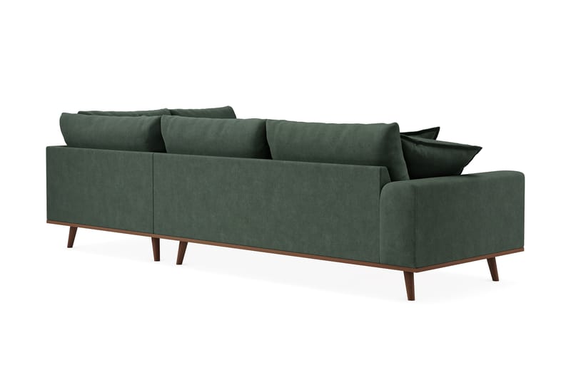 Copenhagen Premium 4-personers Højrevendt L-formet Dyb Chaiselongsofa i Stoff - Grön - Møbler - Sofaer - Sofaer med sjeselong - 4 seters sofa med divan