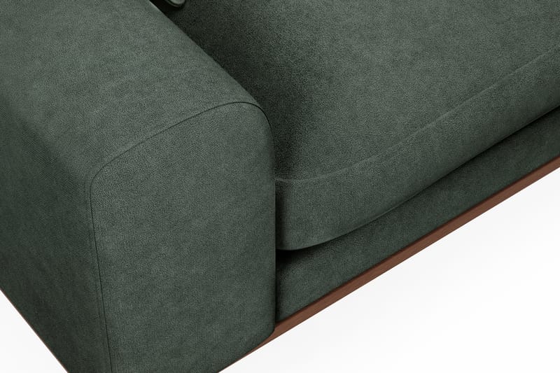 Copenhagen Premium 4-personers Højrevendt L-formet Dyb Chaiselongsofa i Stoff - Grön - Møbler - Sofaer - Sofaer med sjeselong - 4 seters sofa med divan