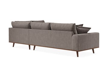 Copenhagen Premium 4-personers Højrevendt L-formet Dyb Chaiselongsofa i Stoff - Brun - Møbler - Sofaer - Sofaer med sjeselong - 4 seters sofa med divan