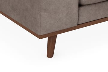 Copenhagen Premium 4-personers Højrevendt L-formet Dyb Chaiselongsofa i Stoff - Brun - Møbler - Sofaer - Sofaer med sjeselong - 4 seters sofa med divan