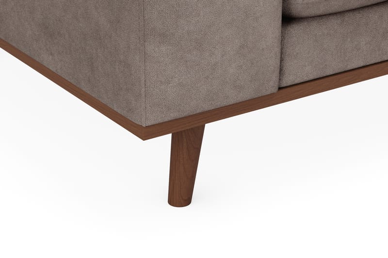 Copenhagen Premium 4-personers Højrevendt L-formet Dyb Chaiselongsofa i Stoff - Brun - Møbler - Sofaer - Sofaer med sjeselong - 4 seters sofa med divan