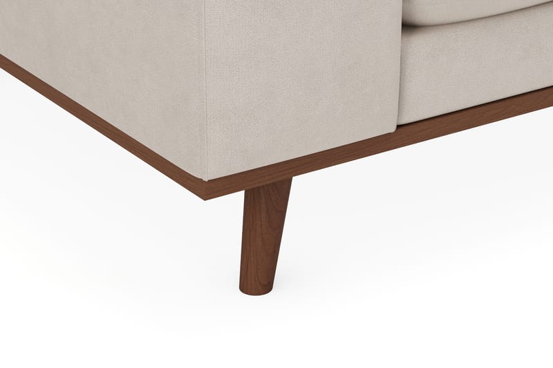 Copenhagen Premium 4-personers Højrevendt L-formet Dyb Chaiselongsofa i Stoff - Beige - Møbler - Sofaer - Sofaer med sjeselong - 4 seters sofa med divan