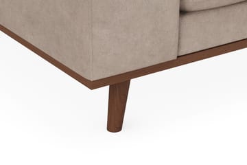 Copenhagen Premium 4-personers Højrevendt L-formet Dyb Chaiselongsofa i Stoff - Lyse brun - Møbler - Sofaer - Sofaer med sjeselong - 4 seters sofa med divan