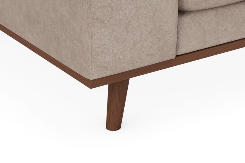 Copenhagen Premium 4-personers Højrevendt L-formet Dyb Chaiselongsofa i Stoff - Lyse brun - Møbler - Sofaer - Sofaer med sjeselong - 4 seters sofa med divan