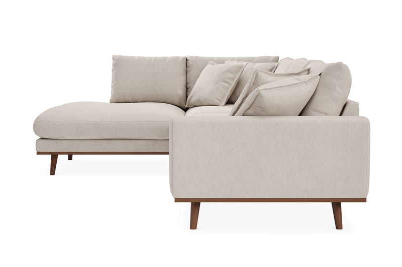 Copenhagen Premium 4-personers Venstrevendt L-formet Dyb Chaiselongsofa i Stoff - Beige - Møbler - Sofaer - Sofaer med sjeselong - 4 seters sofa med divan