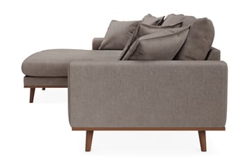 Copenhagen Premium 4-personers Venstrevendt L-formet Dyb Divansofa i Stoff - Brun - Møbler - Sofaer - Sofaer med sjeselong - 3 seters sofa med divan