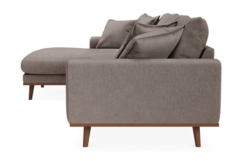 Copenhagen Premium 4-personers Venstrevendt L-formet Dyb Divansofa i Stoff - Brun - Møbler - Sofaer - Sofaer med sjeselong - 3 seters sofa med divan