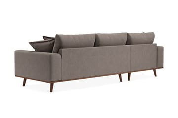 Copenhagen Premium 4-personers Venstrevendt L-formet Dyb Divansofa i Stoff - Brun - Møbler - Sofaer - Sofaer med sjeselong - 3 seters sofa med divan