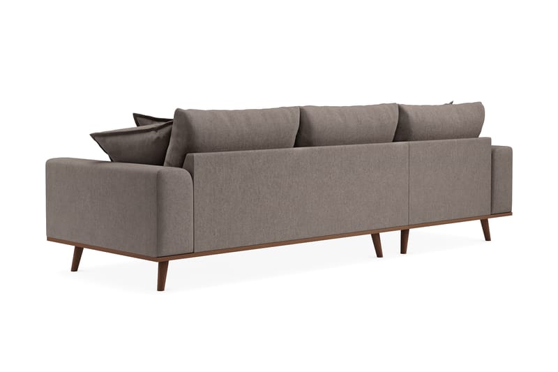 Copenhagen Premium 4-personers Venstrevendt L-formet Dyb Divansofa i Stoff - Brun - Møbler - Sofaer - Sofaer med sjeselong - 3 seters sofa med divan