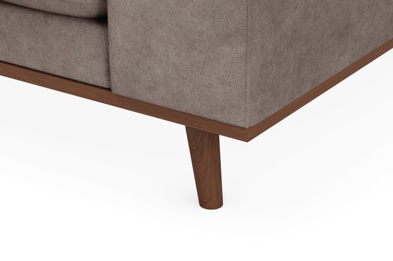 Copenhagen Premium 4-personers Venstrevendt L-formet Dyb Divansofa i Stoff - Brun - Møbler - Sofaer - Sofaer med sjeselong - 3 seters sofa med divan