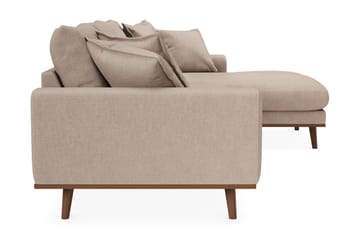 Copenhagen Premium 4-personers Højrevendt L-formet Dyb Divansofa i Stoff - Lyse brun - Møbler - Sofaer - Sofaer med sjeselong - 3 seters sofa med divan