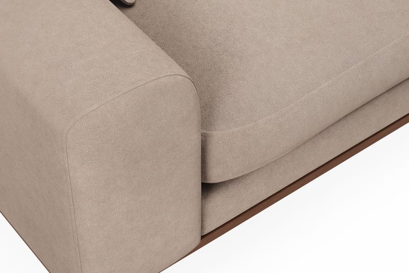 Copenhagen Premium 4-personers Højrevendt L-formet Dyb Chaiselongsofa i Stoff - Lyse brun - Møbler - Sofaer - Sofaer med sjeselong - 4 seters sofa med divan