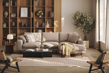 Copenhagen Premium 4-personers Højrevendt L-formet Dyb Divansofa i Stoff - Lyse brun - Møbler - Sofaer - Sofaer med sjeselong - 3 seters sofa med divan