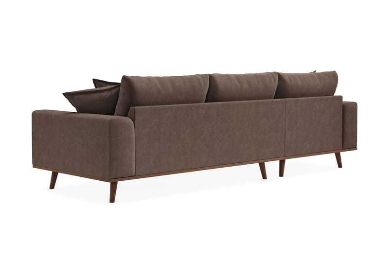 Copenhagen Premium 4-personers Venstrevendt L-formet Dyb Divansofa i Stoff - Mørkebrun - Møbler - Sofaer - Sofaer med sjeselong - 3 seters sofa med divan
