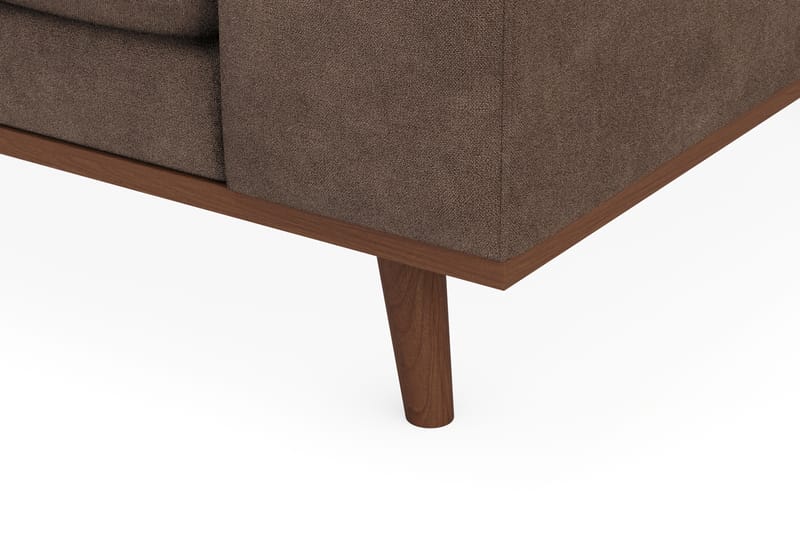 Copenhagen Premium 4-personers Venstrevendt L-formet Dyb Divansofa i Stoff - Mørkebrun - Møbler - Sofaer - Sofaer med sjeselong - 3 seters sofa med divan