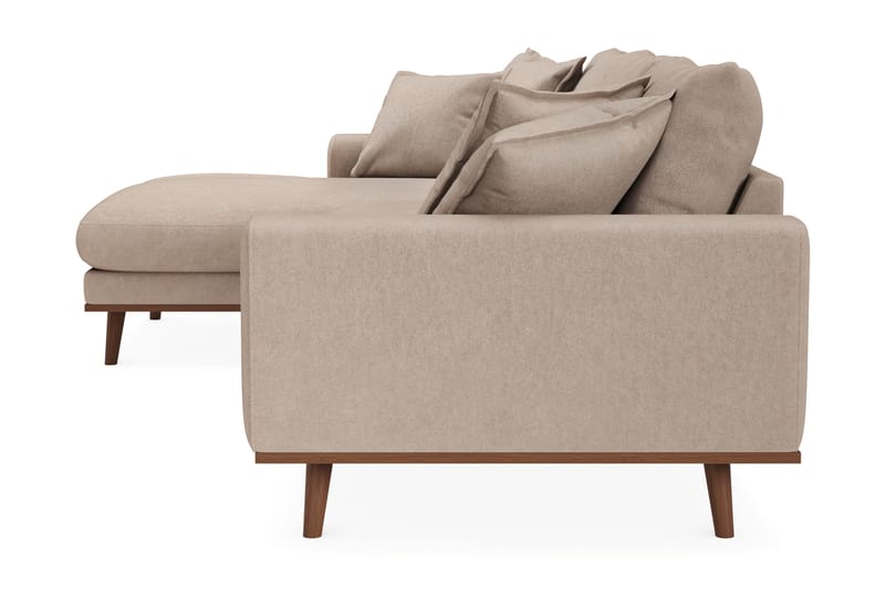 Copenhagen Premium 4-personers Venstrevendt L-formet Dyb Divansofa i Stoff - Lyse brun - Møbler - Sofaer - Sofaer med sjeselong - 3 seters sofa med divan