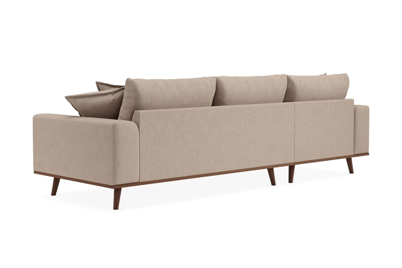 Copenhagen Premium 4-personers Venstrevendt L-formet Dyb Divansofa i Stoff - Lyse brun - Møbler - Sofaer - Sofaer med sjeselong - 3 seters sofa med divan
