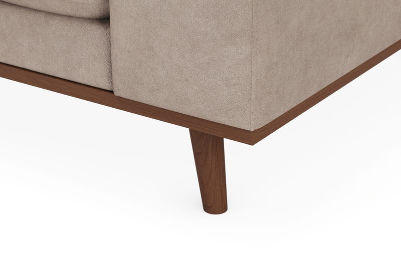 Copenhagen Premium 4-personers Venstrevendt L-formet Dyb Divansofa i Stoff - Lyse brun - Møbler - Sofaer - Sofaer med sjeselong - 3 seters sofa med divan